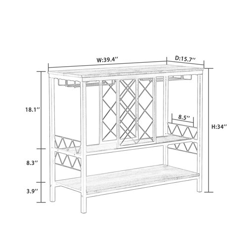 17 Stories Tooleville 7 Bottle Floor Wine Bottle & Glass Rack & Reviews